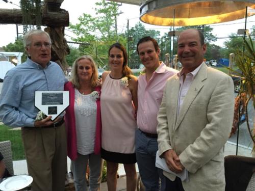 (L to R) James McNally Award recipient Peter Hall with the McNally family;  Joanne, Jennifer, James and CCBUA President Mike Rabideau